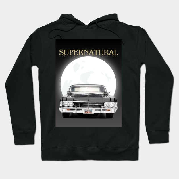 The Impala and the moon Hoodie by Giovan R